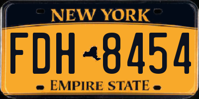 NY license plate FDH8454