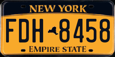 NY license plate FDH8458
