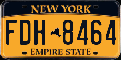 NY license plate FDH8464