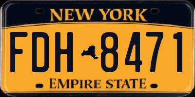 NY license plate FDH8471