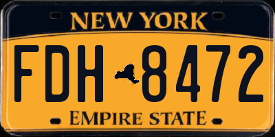 NY license plate FDH8472