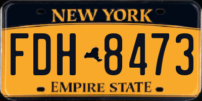 NY license plate FDH8473