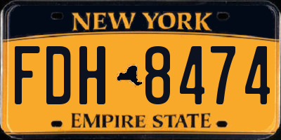 NY license plate FDH8474