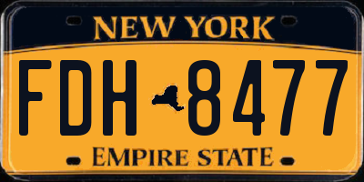 NY license plate FDH8477