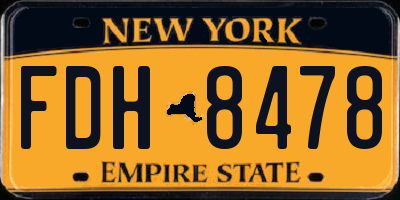 NY license plate FDH8478