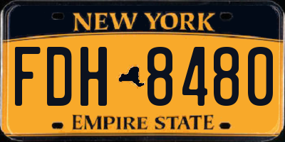 NY license plate FDH8480