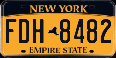 NY license plate FDH8482