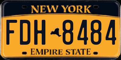 NY license plate FDH8484