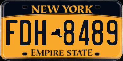 NY license plate FDH8489