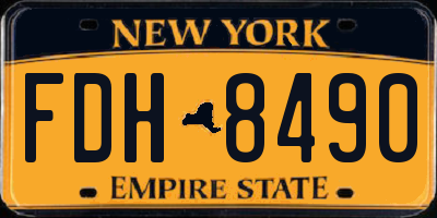 NY license plate FDH8490