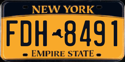 NY license plate FDH8491