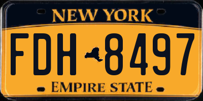 NY license plate FDH8497