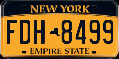 NY license plate FDH8499