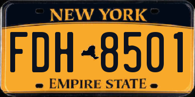 NY license plate FDH8501