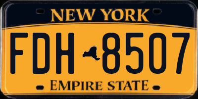 NY license plate FDH8507