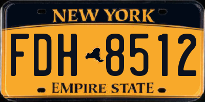 NY license plate FDH8512