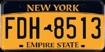 NY license plate FDH8513