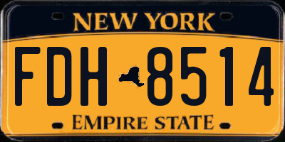NY license plate FDH8514