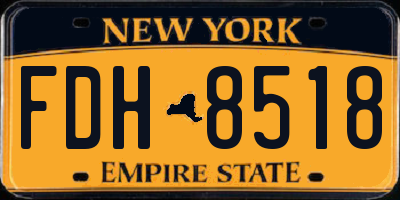 NY license plate FDH8518