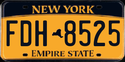 NY license plate FDH8525
