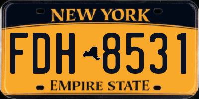 NY license plate FDH8531
