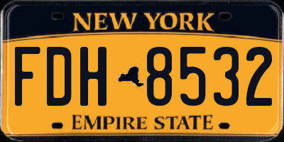 NY license plate FDH8532