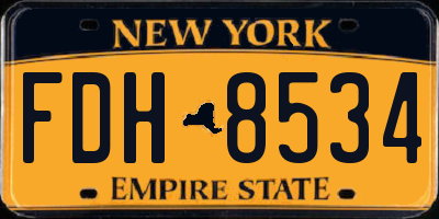 NY license plate FDH8534