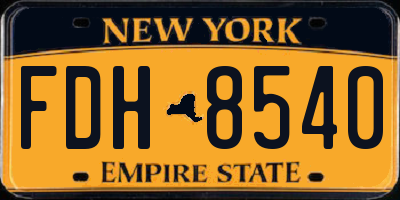 NY license plate FDH8540