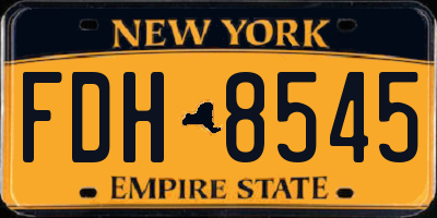 NY license plate FDH8545
