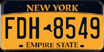 NY license plate FDH8549