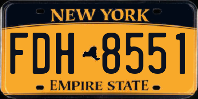NY license plate FDH8551