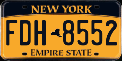 NY license plate FDH8552