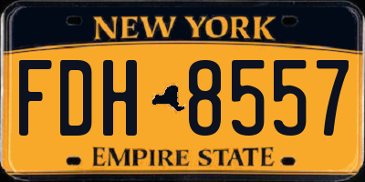 NY license plate FDH8557