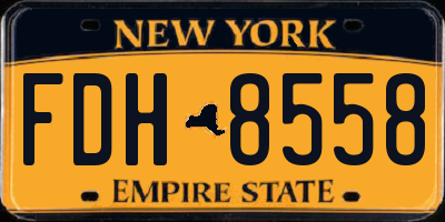 NY license plate FDH8558