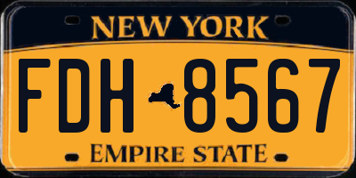 NY license plate FDH8567