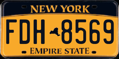 NY license plate FDH8569