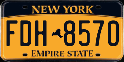 NY license plate FDH8570