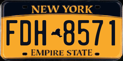 NY license plate FDH8571