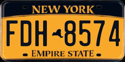 NY license plate FDH8574