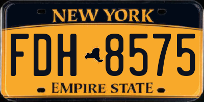 NY license plate FDH8575