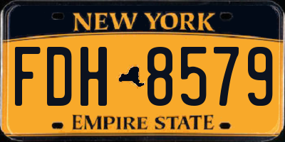 NY license plate FDH8579