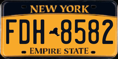 NY license plate FDH8582