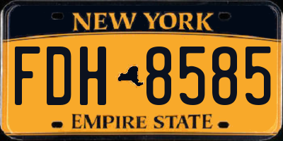 NY license plate FDH8585