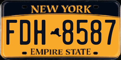 NY license plate FDH8587