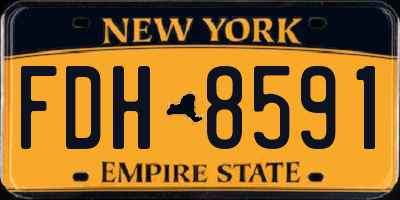 NY license plate FDH8591