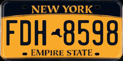 NY license plate FDH8598