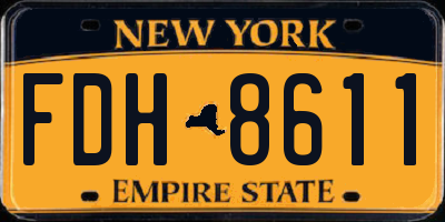 NY license plate FDH8611