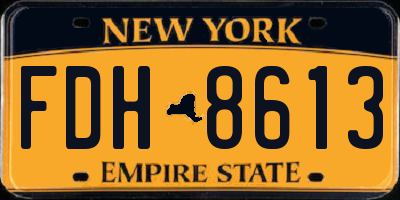 NY license plate FDH8613