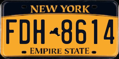 NY license plate FDH8614