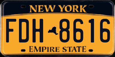 NY license plate FDH8616
